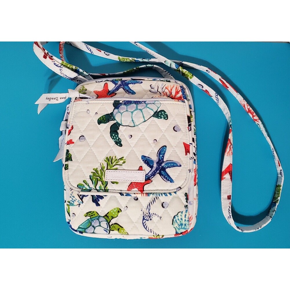 Vera Bradley Retired Anchors Away Mini Hipster Crossbody Bag Whimsical Ocean